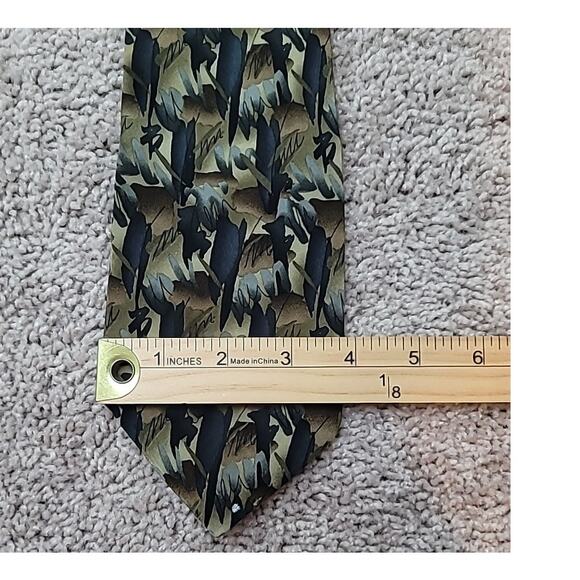 VTG J. Garcia Oak Tree Collection Abstract Silk Tie Green Blue 100% Silk 58 x 4 - Picture 5 of 6